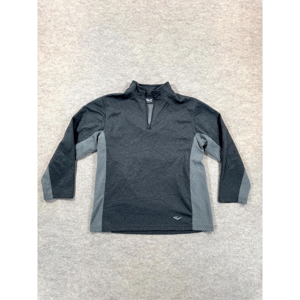 Everlast Athletic Top Women Small Gray Quarter Zip Mock Neck Long Sleeve Running